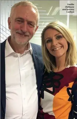  ?? PHOTO: TWITTER ?? Emilie Oldlnow and Jeremy Corbyn