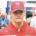  ?? FOTO: DPA ?? Mick Schumacher im Fahrerlage­r in Hockenheim.