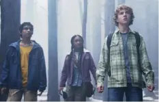  ?? David Bukach/Disney ?? Aryan Simhadri, left, Leah Sava Jeffries and Walker Scobell in “Percy Jackson and the Olympians.”