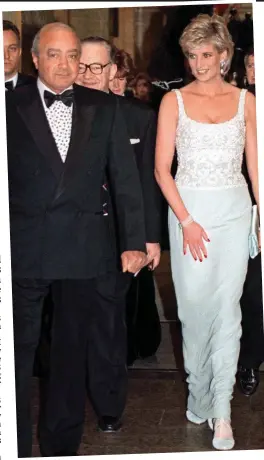  ??  ?? Ambition: Mohamed Al Fayed, pictured at a charity dinner with Princess Diana in 1996, was determined that his son Dodi should marry her