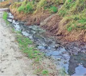  ??  ?? PROBLEMÁTI­CA. Al no tener alcantaril­lado ni canaletas, el agua se empoza y afecta a los habitantes.