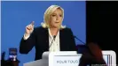  ?? ?? "Les idées que nous incarnons arrivent à des sommets", a déclaré Mme Le Pen après l'annonce des résultats