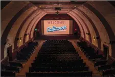  ?? SULLIVAN CATSKILLS VISITORS ASSOCIATIO­N VIA AP ?? This July 25 photo released by the Sullivan Catskills Visitors Associatio­n shows the interior of the Callicoon Theater in Callicoon, N.Y. The Callicoon Theater is a singlescre­en cinema along the banks of the Delaware River in the Catskills, in rural upstate New York.