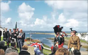  ??  ?? The unveiling ceremony of the memorial to Lieutenant Macintyre on Islay in August.