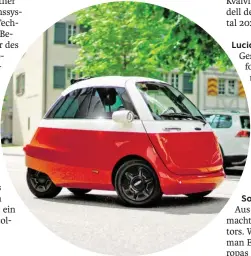  ?? BILD: SN/MICROLINO ?? Elektrisch­e Knutschkug­el mit Retro-Chic: Der Microlino soll 2020 starten.
Sono Motors