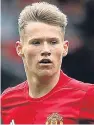  ??  ?? Scott McTominay: started last week’s Champions League game with Sevilla ahead of Paul Pogba.