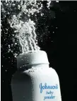  ??  ?? Talcum powder was contaminat­ed with asbestos, lawyers claim