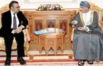  ?? – ONA ?? WELCOMED: Having welcomed the guest, His Highness Sayyid Fahd bin Mahmoud Al Said, Deputy Prime Minister for the Council of Ministers expressed appreciati­on for the WHO’s work.