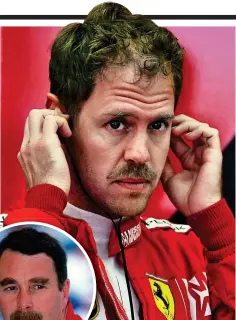  ?? GETTY IMAGES ?? Mo-tivation: Mo Sebastian Vettel has a nenew moustache (above) just like his idoidol Nigel Mansell (left)