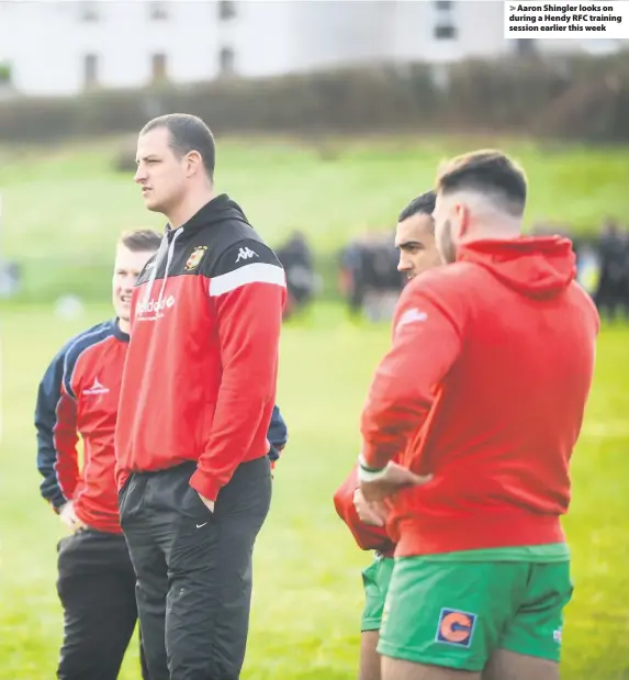  ??  ?? &gt; Aaron Shingler looks on during a Hendy RFC training session earlier this week