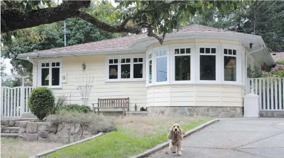  ??  ?? Louise and Taylor Devlin’s 1970s home on Salt Spring was well kept but had avocado green walls, pink laminate floors and orange carpets, so a renovation was soon underway.