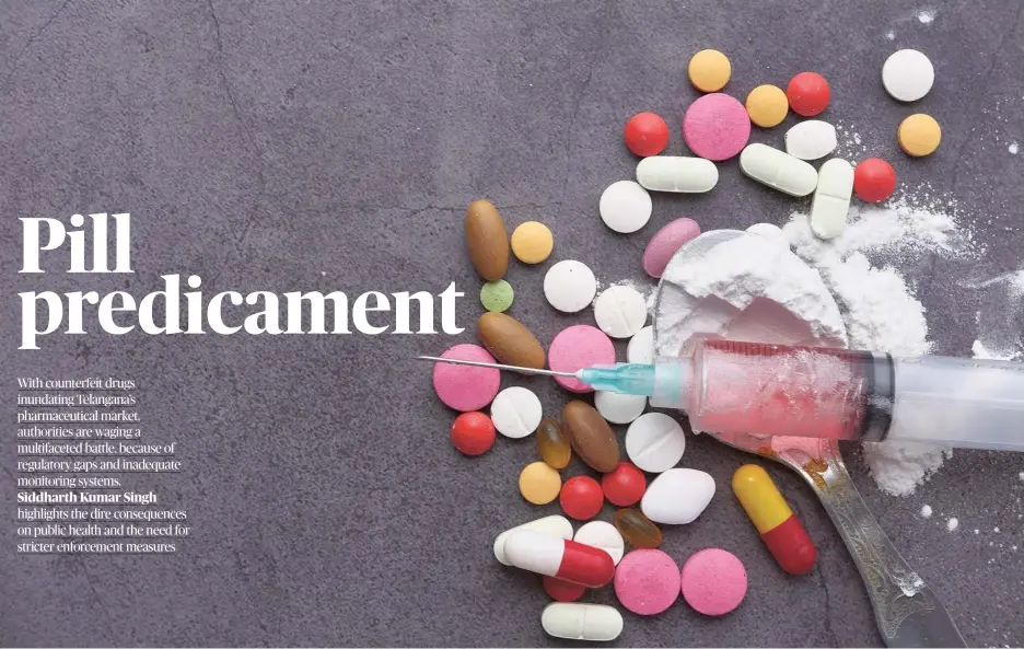  ?? ?? Counterfei­t medication­s, also known as spurious drugs, are illicitly manufactur­ed medicines designed to mimic legitimate products, often those belonging to wellestabl­ished brands. These fraudulent drugs may even display fabricated informatio­n about nonexisten­t manufactur­ers.