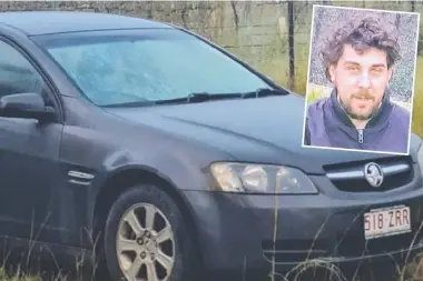  ?? ?? STILL MISSING: Anyone with informatio­n on missing Ballandean man Keiran Wilson or his vehicle, a brown 2008 Holden Commodore, are urged to contact police.