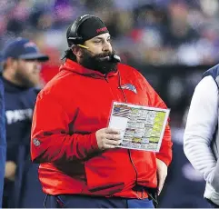  ?? MADDIE MEYER / GETTY IMAGES ?? It can’t be announced yet, but it appears New England Patriots defensive co- ordinator Matt Patricia is the Detroit Lions’ choice to be their next head coach.