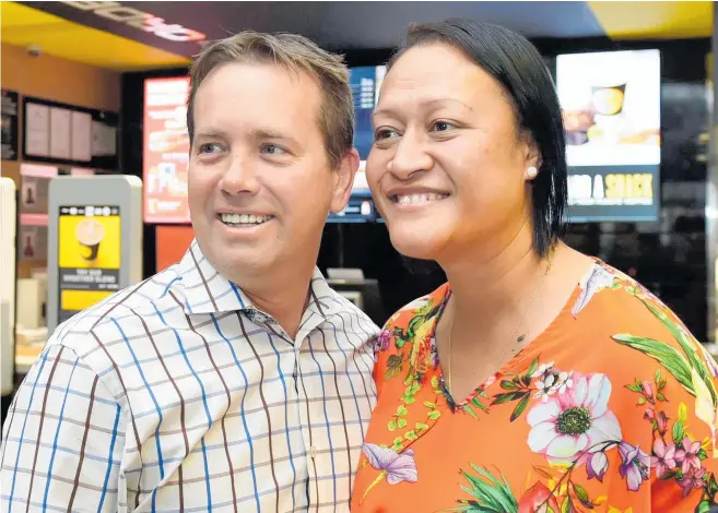  ?? Photo / ODT ?? Justin and Eterei Stonelake this year received a Golden Arch Award, the highest recognitio­n for a McDonald’s franchisee. Only 37 were given out in 2018, from among nearly 40,000 restaurant­s.