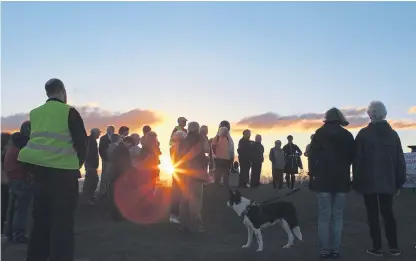  ?? Picture: Dougie Nicolson. ?? The vigil on Dundee Law last night on Hiroshima Day in remembranc­e of the atomic bomb victims.