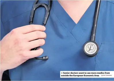  ?? Lynne Cameron ?? &gt; Senior doctors want to see more medics from outside the European Economic Area