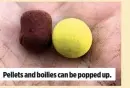  ??  ?? Pellets and boilies can be popped up.