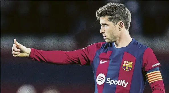  ?? FOTO: PERE PUNTÍ ?? Sergi Roberto es el capitán del Barça. El canterano ha resultado crucial en algunos partidos tanto de Laliga como de la Champions League y Xavi le tiene una absoluta confianza