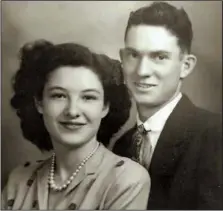  ?? (Special to the Democrat-Gazette) ?? Ivalee Yancey and Charles Whedbee were married on Jan. 11, 1946. Charles had gone to school that day and he and a friend borrowed a teacher’s car to get the couple to the preacher’s house. “I didn’t know how I was going to do it, really,” says Charles of his intention to marry Ivalee that day. “But we got this teacher’s car — he was a real friend — and I got married.”