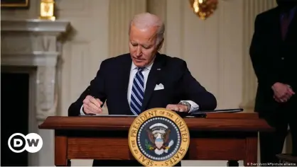  ??  ?? Biden said the US had to play a leading role in the fight against climate change, in stark contrast to his predecesso­r