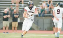  ?? DAVID GARRETT/SPECIAL TO THE MORNING CALL ?? Northampto­n’s Caden Henritzy heads downfield during Eanst Penn League game earlier this season at J. Birney Crum Stadium in Allentown Township.