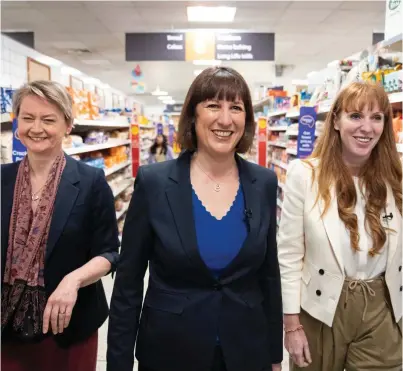  ?? STEFAN ROUSSEAU/PA ?? Shadow Cabinet members (from left) Yvette Cooper, Rachel Reeves and Angela Rayner; some Labour MPs may prefer to wait for an election later in the year, as the party seeks to flesh out the detail of its policies