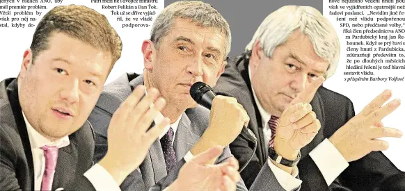  ??  ?? Předvolebn­í debata Tomio Okamura (SPD), Andrej Babiš (ANO), Vojtěch Filip (KSČM). Foto: M. Růžička, MAFRA
