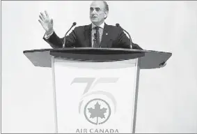  ?? MARK BLINCH REUTERS ?? Air Canada chief executive officer Calin Rovinescu told a Commons committee that Aveos had squandered $975 million in the five years before it went bankrupt.