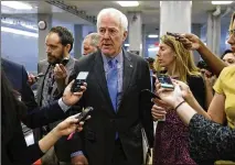  ?? AARON P. BERNSTEIN / GETTY IMAGES ?? Sen. John Cornyn, R-Texas, wasn’t an early Donald Trump supporter for the GOP nomination, but has been a firm backer of his since the election. “It’s hard to make a rush to judgment,” he said Wednesday of allegation­s against Trump.