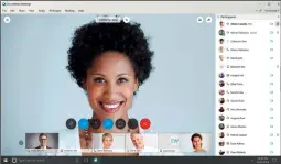  ??  ?? Blickfang: Bei Videokonfe­renzen mit Cisco WebEx Meetings kann das Videobild je nach Wunsch automatisc­h zum aktiven Sprecher wechseln oder eine feste Ansicht wie Vollbild und Galerie anzeigen.