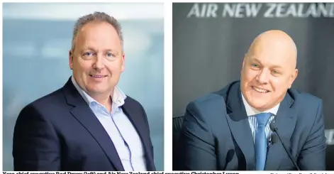  ?? Pictures / Dean Purcell, Sarah Ivey ?? Xero chief executive Rod Drury (left) and Air New Zealand chief executive Christophe­r Luxon.