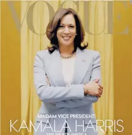  ??  ?? VOGUE
La portada de Harris con traje gris que se había elegido y no se publicó. ((