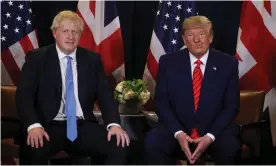  ?? Photograph: Jonathan Ernst/Reuters ?? Boris Johnson with Donald Trump at the UN General Assembly in 2019.