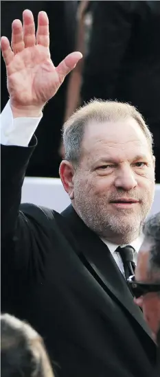  ?? AFP/GETTY IMAGES ?? Harvey Weinstein arrives at the 2016 Academy Awards. Weinstein is under fire for claims of sexual harassment, assault and rape, but he isn’t alone when it comes to legal risk, Howard Levitt writes. Anyone who enabled his behaviour could be sued, as well.