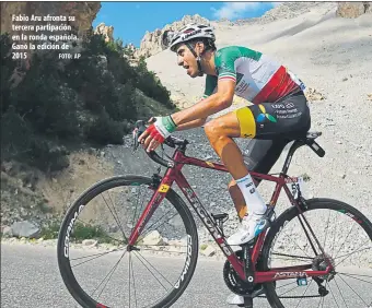  ?? FOTO: AP ?? Fabio Aru afronta su tercera partipació­n en la ronda española. Ganó la edición de 2015