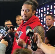  ?? Photo by Brendan McGair ?? Patriots defensive tackle Danny Shelton said the team’s goal for him is to drop down to 335 pounds before the start of the 2018 season.
