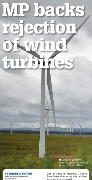  ?? Coriolis Energy wanted to build a wind farm in Great Altcar ??