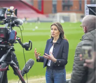  ?? ?? Secretary of State for Culture, Media, and Sport Lucy Frazer visited Brisbane Road, the home of Leyton Orient, on the day the Football Governance Bill was introduced to MPS