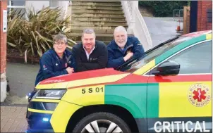  ??  ?? Getting ready for last year’s Bray Lions Club New Year’s Day Sea Swim. L to R – Pauline Nolan, Avoca/Conary Responders; Dr. David Menzies, Wicklow Rapid Response; Joe Fitzpatric­k, Bray Responders.