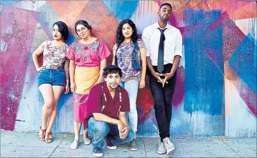  ?? TAYLOR SANDERS — CITY LIGHTS THEATER COMPANY ?? Starring in the musical “In the Heights” for City Lights Theater Company are, from left, Alycia Adame, Gloria Stanley, Oklys Pimentel, Cristina Hernandez and Robbie Reign.