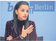  ??  ?? Sawsan Chebli (SPD) auf einer Pressekonf­erenz.