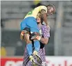  ?? PHANDO JIKELO ?? RONWEN Williams and Peter Shalulile helped Sundowns to a great escape against the University of Pretoria on Friday night. |