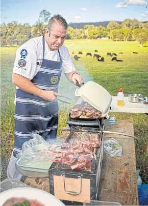  ??  ?? ABOVE
Sam Burke, corporate chef and food service business manager at Meat and Livestock Australia, prepares barbecue beef, one of Australia’s family favourites.