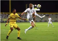  ?? Photo by Shihab ?? Abdulrahma­n Ali of Al Wasl and Sebastian Saez of Emirates in action during the AGL match. —