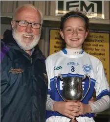  ??  ?? Bree captain Grace Donohoe with Kevin Waters (Chairman).