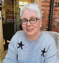  ?? ?? ●●Gill Broom, 62, originally from Bramhall, was diagnosed with ovarian cancer in November 2020