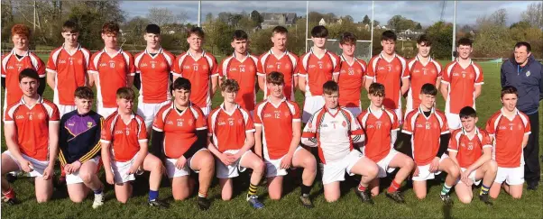  ??  ?? The New Ross C.B.S. squad prior to their South Leinster final defeat in Thomastown on Thursday.