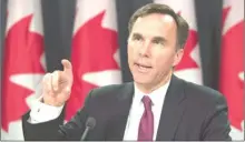  ?? Contribute­d photo ?? Federal Finance Minister Bill Morneau has proposed tax changes that have riled up business owners.