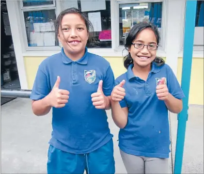  ??  ?? HEALTHY KIDS: Taliyah Lepaio-Gamlen, 10, left and Terepai Tunupopo-Tamarama, 9, will be two of the hundreds of children eligible to receive free health care.